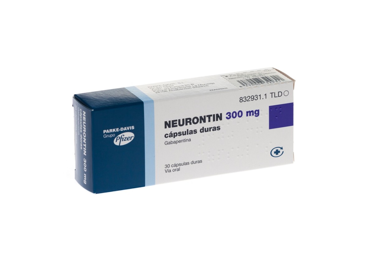 NEURONTIN 300 mg CAPSULAS DURAS , 90 cápsulas fotografía del envase.