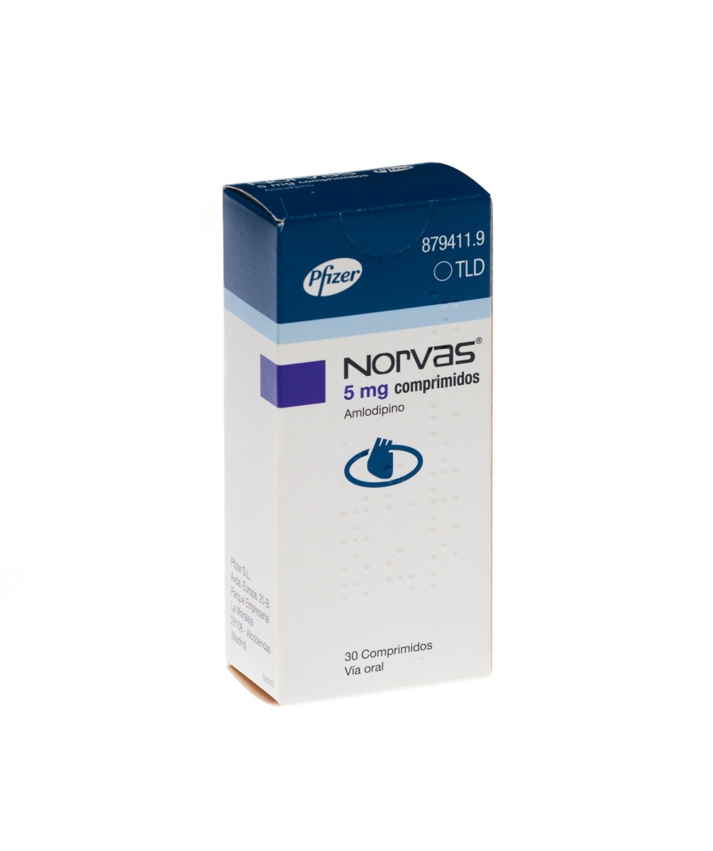 NORVAS 5 mg COMPRIMIDOS, 30 comprimidos fotografía del envase.