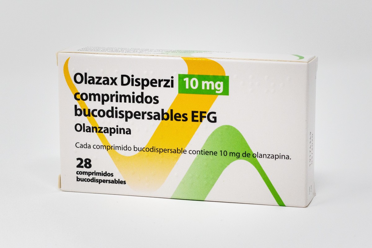 OLAZAX DISPERZI 10 MG COMPRIMIDOS BUCODISPERSABLES EFG, 56 comprimidos bucodispersables fotografía del envase.