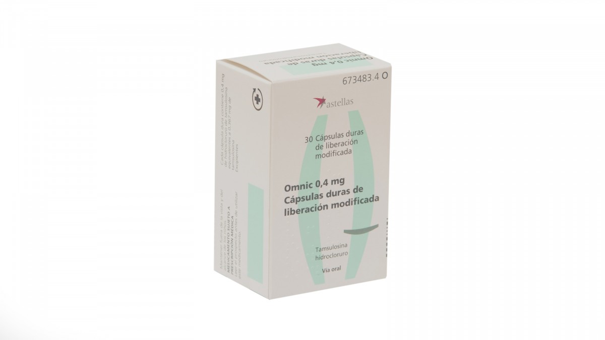 OMNIC 0,4 mg CAPSULAS DE LIBERACION MODIFICADA , 30 cápsulas fotografía del envase.