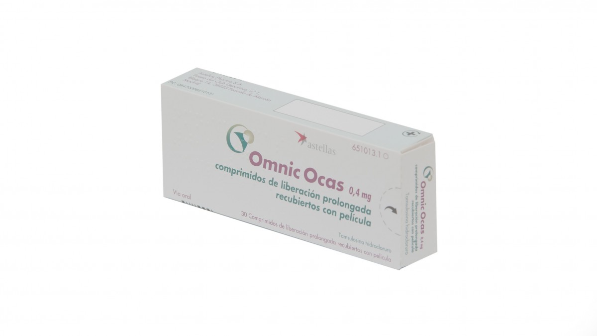 OMNIC OCAS 0,4 mg COMPRIMIDOS DE LIBERACION PROLONGADA RECUBIERTOS CON PELICULA , 30 comprimidos fotografía del envase.