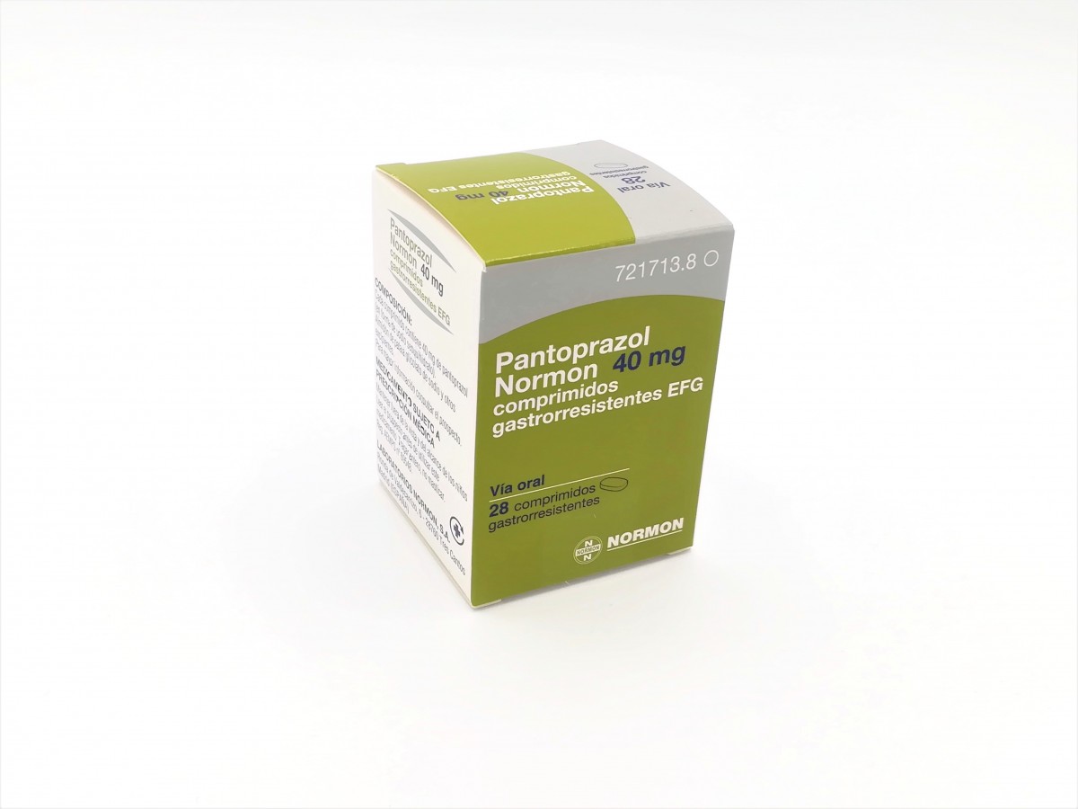 PANTOPRAZOL NORMON 40 mg COMPRIMIDOS GASTRORRESISTENTES EFG, 14 comprimidos (Blister) fotografía del envase.