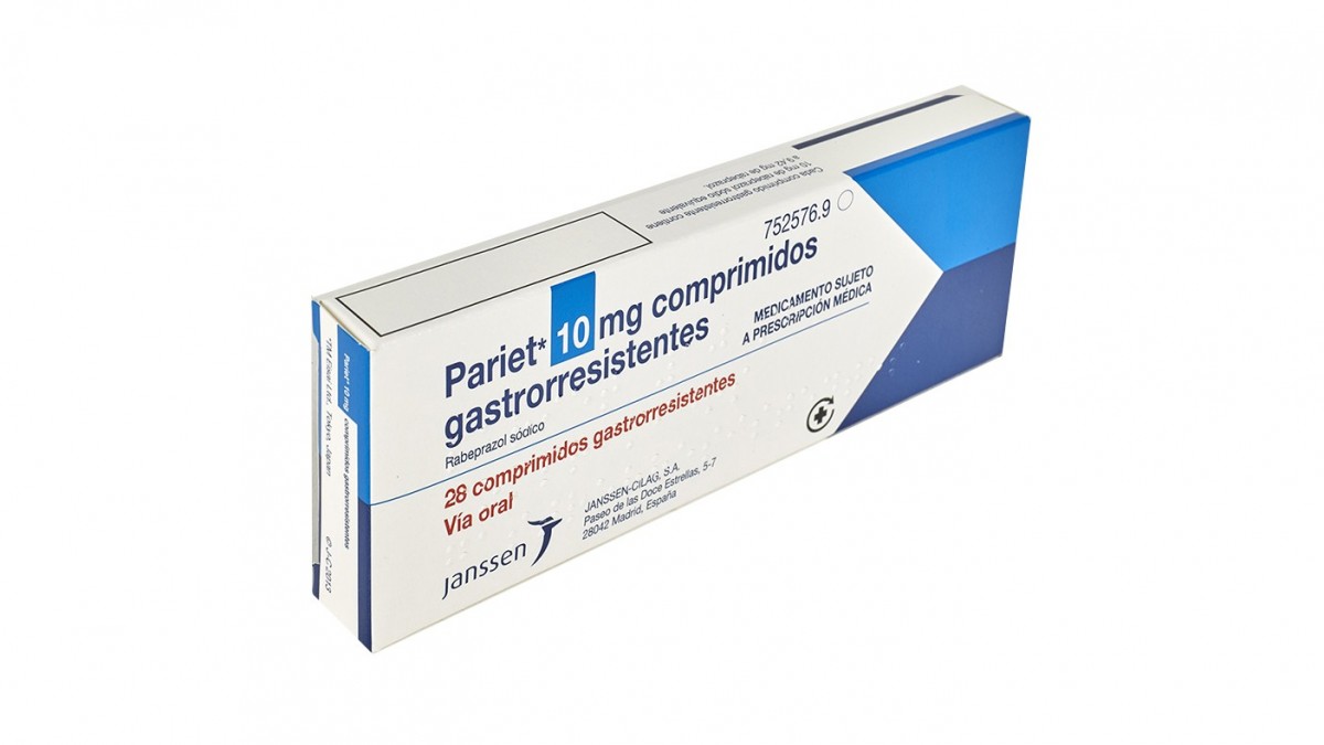 PARIET 10 mg COMPRIMIDOS GASTRORRESISTENTES , 28 comprimidos fotografía del envase.