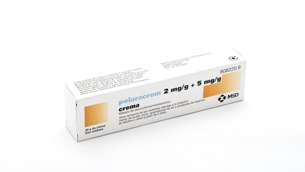 POLARACREM 2 mg/g + 5 mg/g  CREMA , 1 tubo de 20 g fotografía del envase.