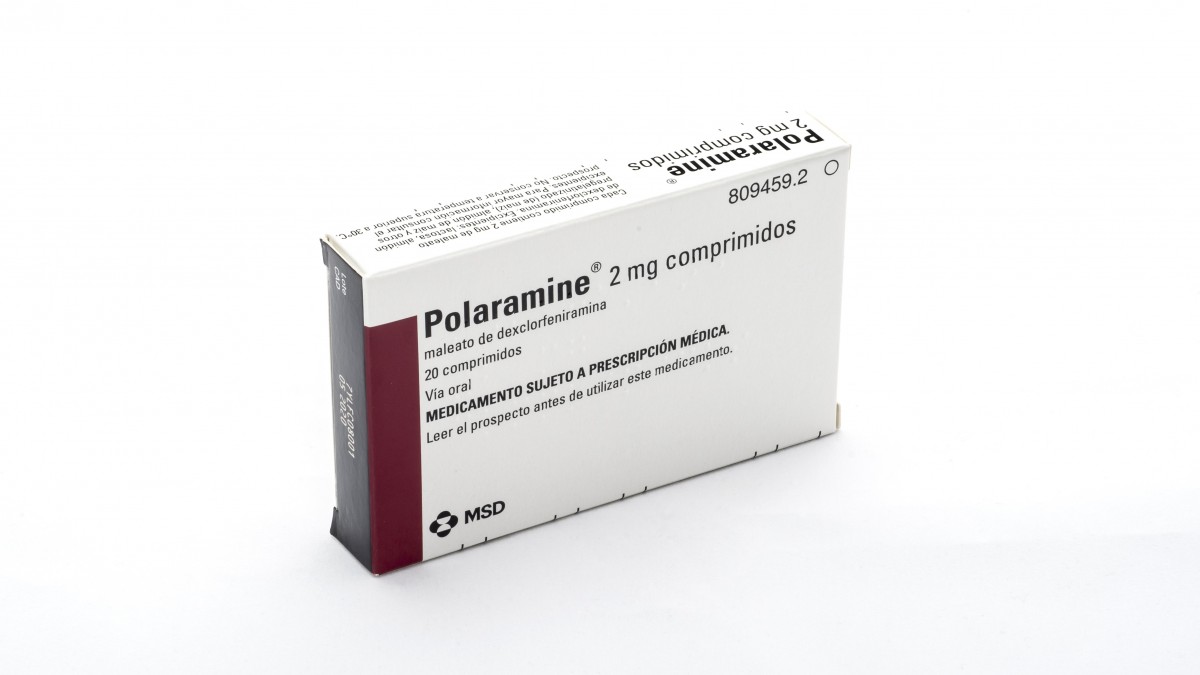 POLARAMINE 2 mg COMPRIMIDOS 20 comprimidos fotografía del envase.