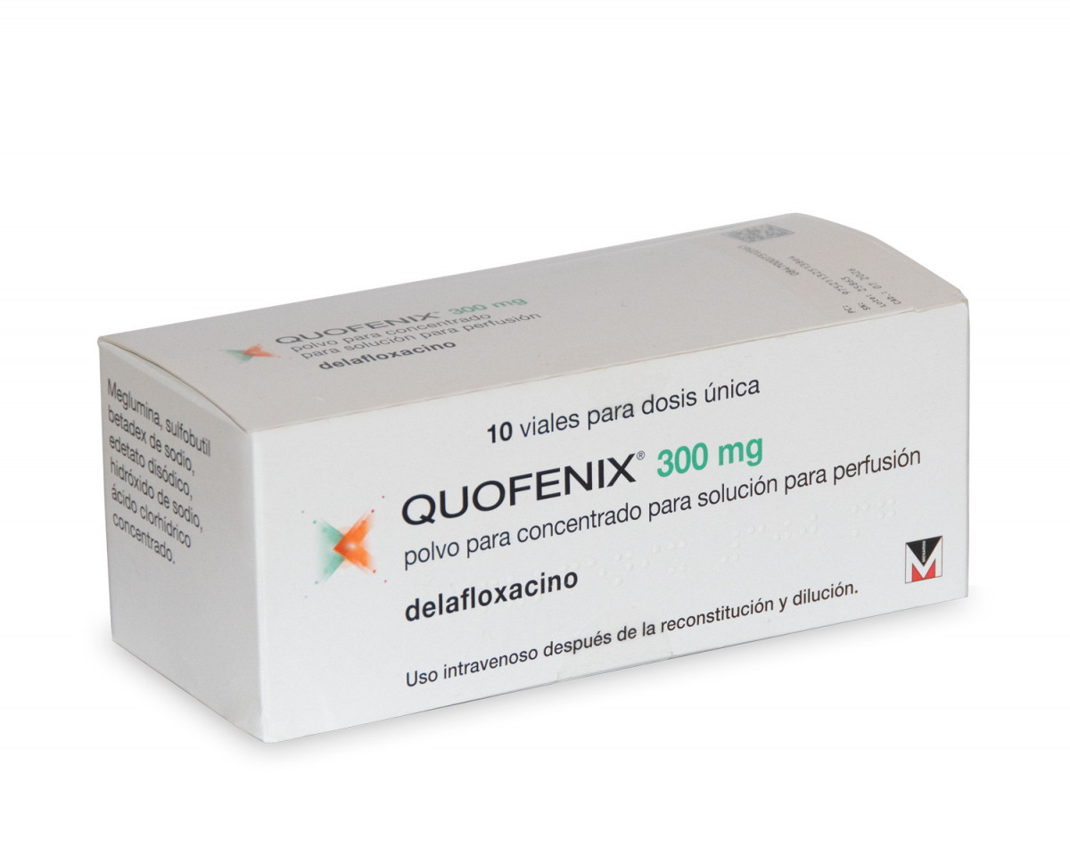 QUOFENIX 300 mg POLVO PARA CONCENTRADO PARA SOLUCION PARA PERFUSION, 10 viales fotografía del envase.