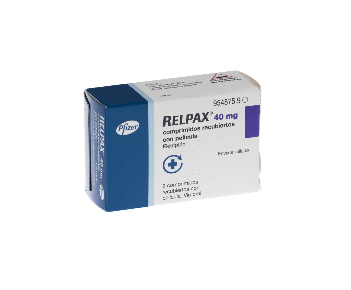 RELPAX 40 mg COMPRIMIDOS RECUBIERTOS CON PELICULA, 2 comprimidos fotografía del envase.