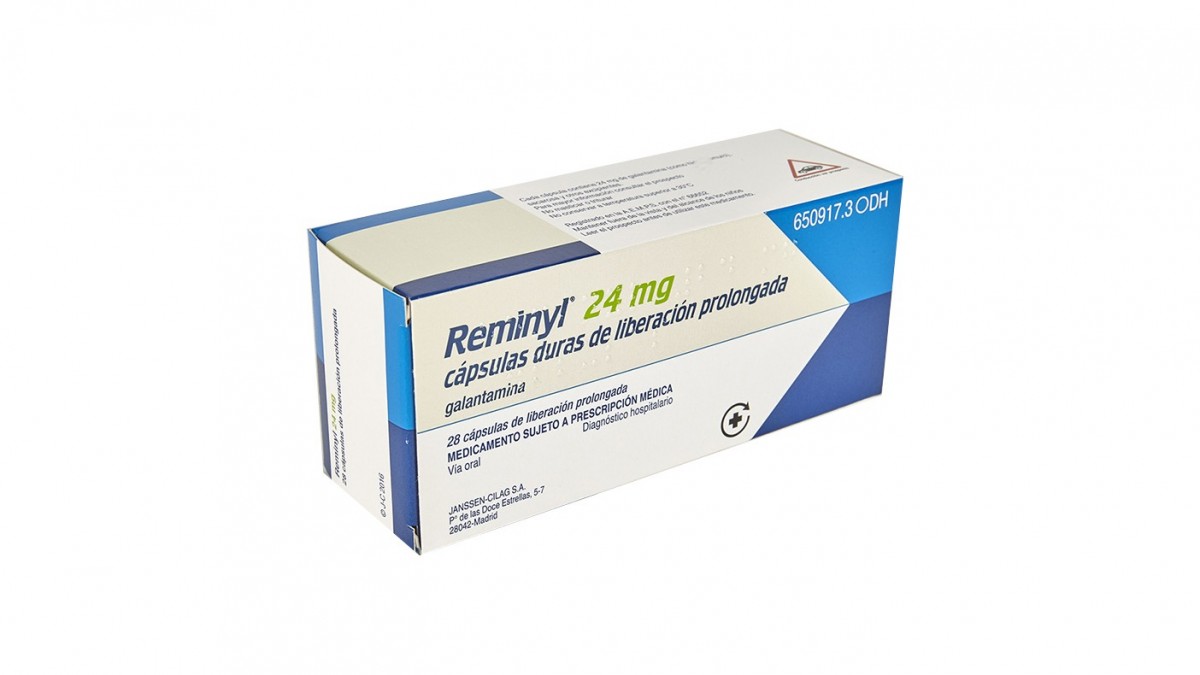 REMINYL 24 mg CAPSULAS DURAS DE LIBERACION PROLONGADA , 28 cápsulas fotografía del envase.