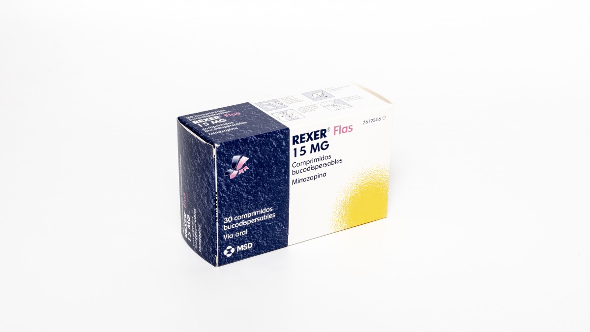 REXER FLAS 15 mg COMPRIMIDOS BUCODISPERSABLES , 30 comprimidos fotografía del envase.