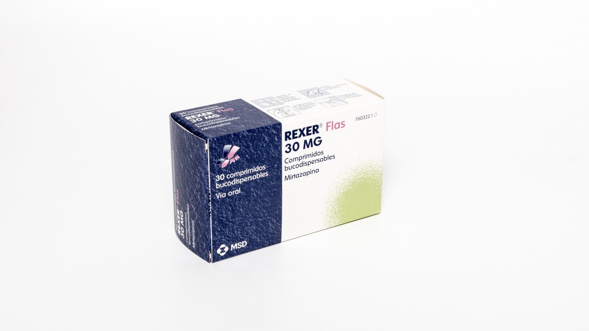 REXER FLAS 30 mg COMPRIMIDOS BUCODISPERSABLES , 30 comprimidos fotografía del envase.