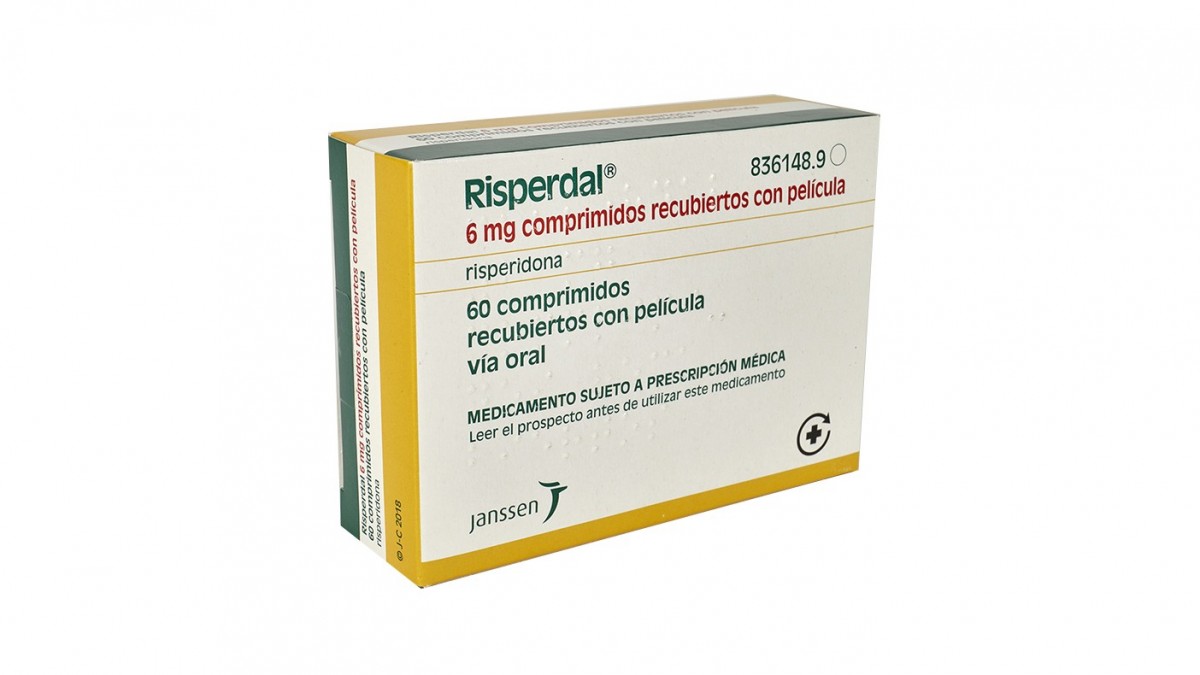 RISPERDAL  6 mg COMPRIMIDOS RECUBIERTOS CON PELICULA , 30 comprimidos fotografía del envase.