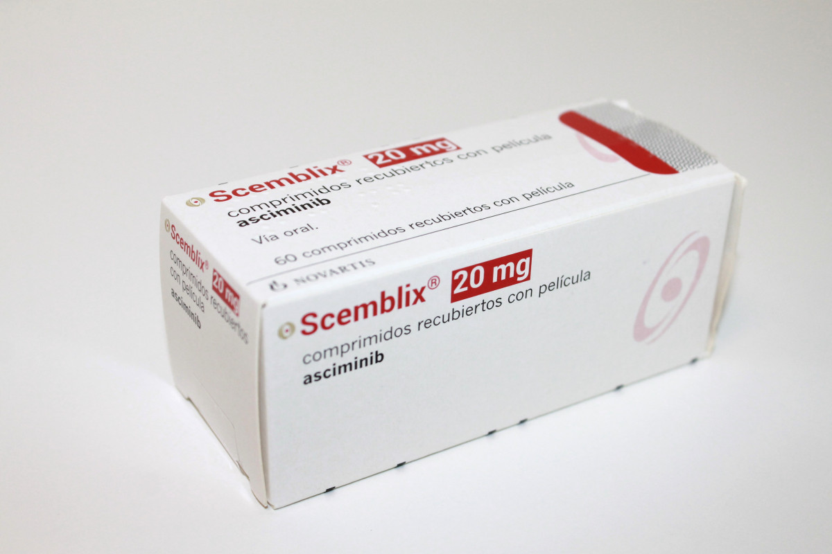 SCEMBLIX 20 MG COMPRIMIDOS RECUBIERTOS CON PELICULA, 60 comprimidos fotografía del envase.