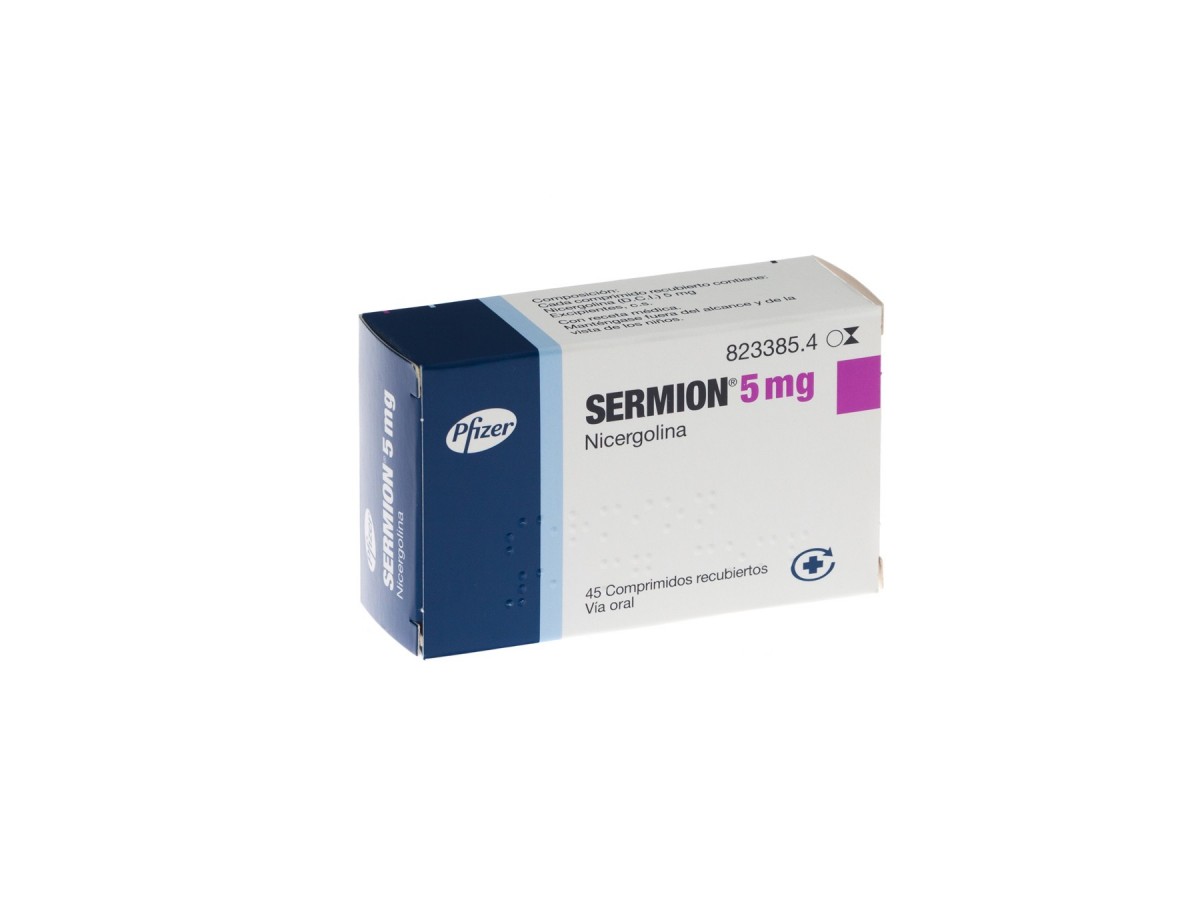 SERMION 5 mg, 45 comprimidos fotografía del envase.