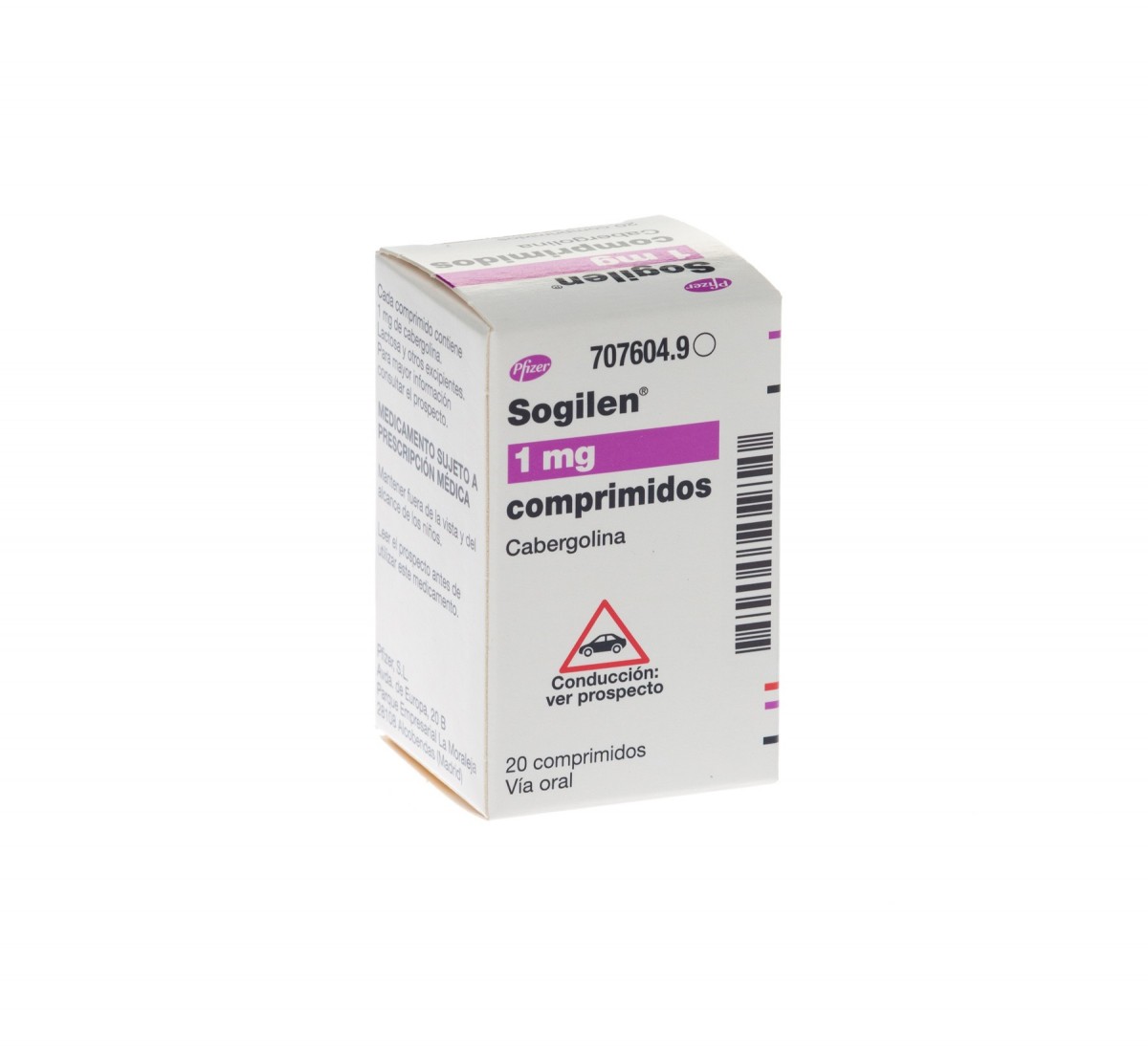 SOGILEN 1 mg COMPRIMIDOS , 20 comprimidos fotografía del envase.