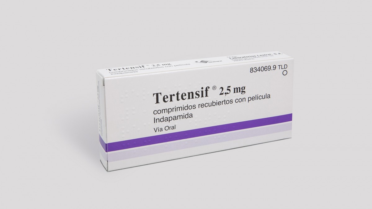 TERTENSIF 2,5 mg COMPRIMIDOS RECUBIERTOS CON PELICULA, 30 comprimidos fotografía del envase.