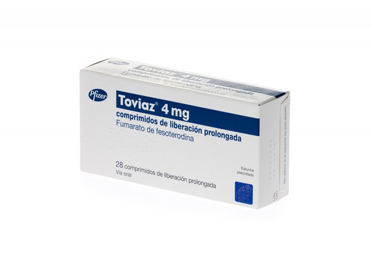 TOVIAZ 4 mg COMPRIMIDOS DE LIBERACION PROLONGADA, 28 comprimidos fotografía del envase.