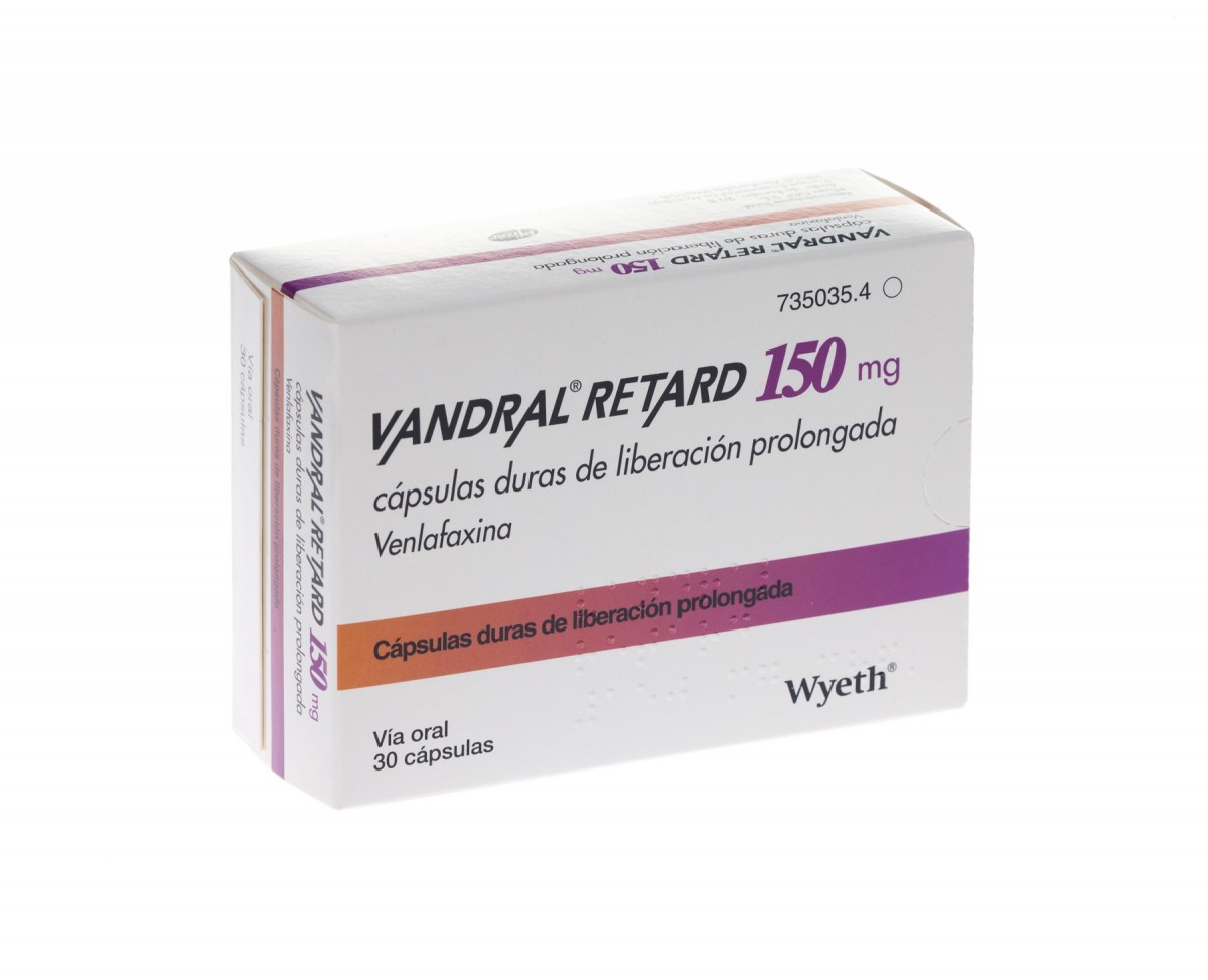 VANDRAL RETARD 150 mg CAPSULAS DURAS DE LIBERACION PROLONGADA , 30 cápsulas fotografía del envase.