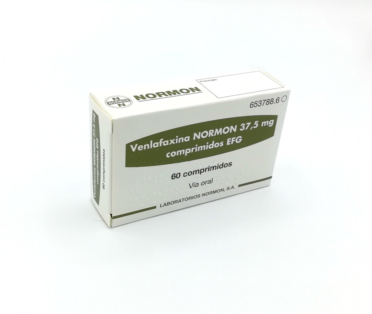 VENLAFAXINA NORMON 37,5 mg COMPRIMIDOS EFG , 60 comprimidos fotografía del envase.