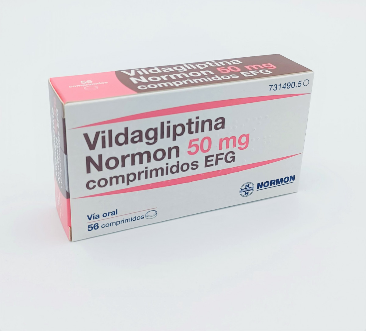 VILDAGLIPTINA NORMON 50 MG COMPRIMIDOS EFG 56 comprimidos fotografía del envase.