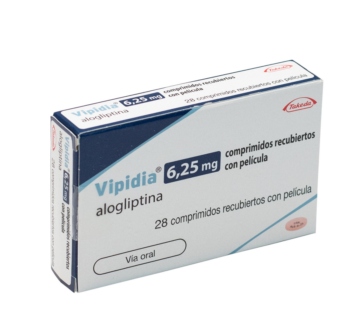 VIPIDIA 6,25 MG COMPRIMIDOS RECUBIERTOS CON PELICULA , 28 comprimidos fotografía del envase.