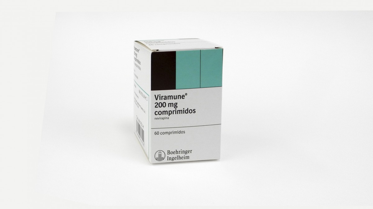VIRAMUNE 200 mg COMPRIMIDOS, 60 comprimidos fotografía del envase.