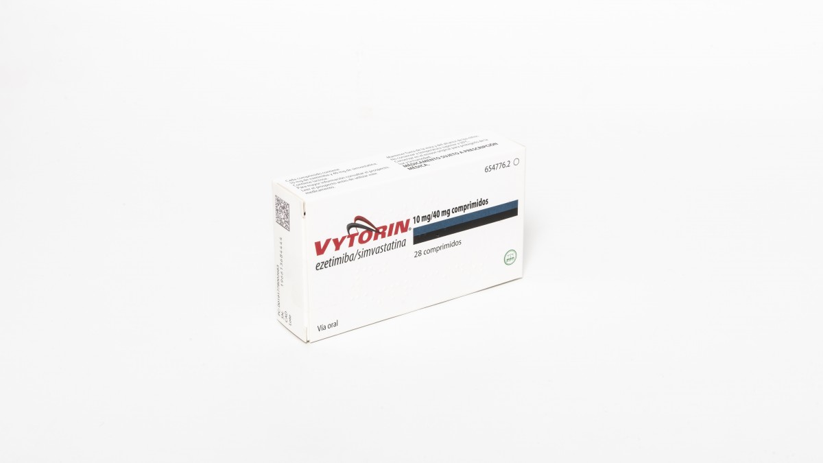 VYTORIN 10 mg/40 mg COMPRIMIDOS , 28 comprimidos fotografía del envase.