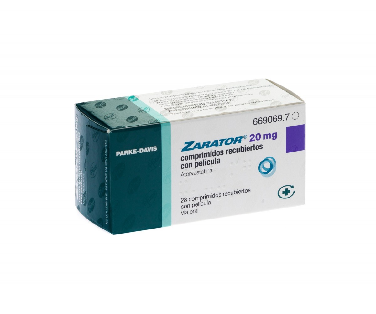 ZARATOR 20 mg COMPRIMIDOS RECUBIERTOS CON PELICULA , 28 comprimidos fotografía del envase.