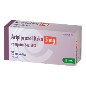 ARIPIPRAZOL KRKA 5 mg COMPRIMIDOS EFG 28 comprimidos fotografía del envase.