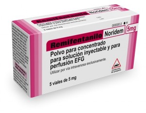 REMIFENTANILO NORIDEM 5 MG POLVO PARA CONCENTRADO PARA SOLUCION INYECTABLE Y PARA PERFUSION EFG , 5 viales de 5 mg fotografía del envase.