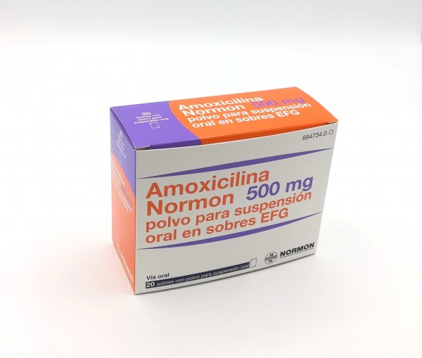 AMOXICILINA NORMON 500 MG POLVO PARA SUSPENSIÓN ORAL EN SOBRES EFG 30