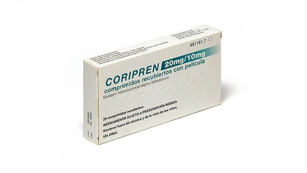 CORIPREN 20 mg/10 mg COMPRIMIDOS RECUBIERTOS CON PELICULA , 28 comprimidos fotografía del envase.