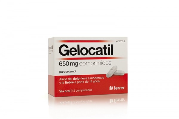 GELOCATIL 650 mg COMPRIMIDOS, 20 comprimidos fotografía del envase.