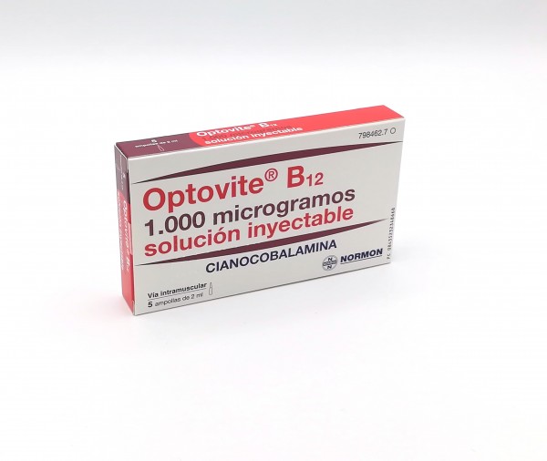 OPTOVITE B12 1.000 MICROGRAMOS SOLUCI\u00d3N INYECTABLE , 5 ampollas de 2 ml ...