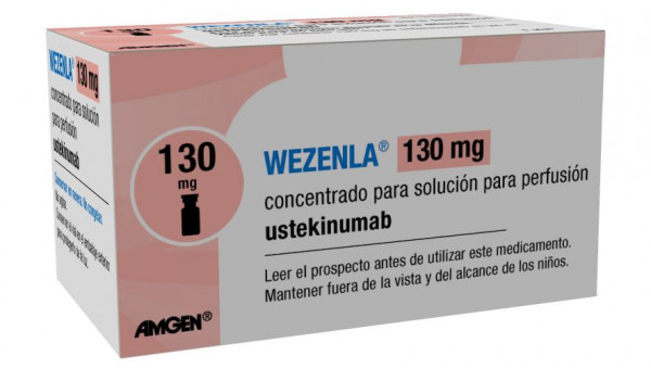 WEZENLA 130 MG CONCENTRADO PARA SOLUCION PARA PERFUSION, 1 vial de 26 ml fotografía del envase.