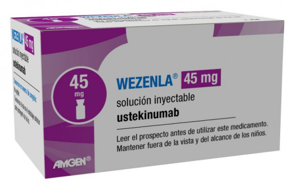 WEZENLA 45 MG SOLUCION INYECTABLE, 1 vial de 0,5 ml fotografía del envase.