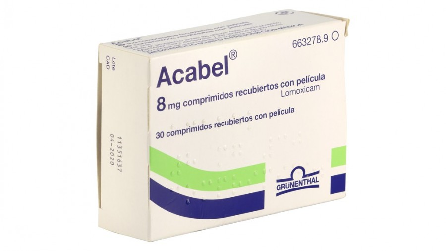 ACABEL 8 mg COMPRIMIDOS RECUBIERTOS CON PELICULA 20 comprimidos fotografía del envase.