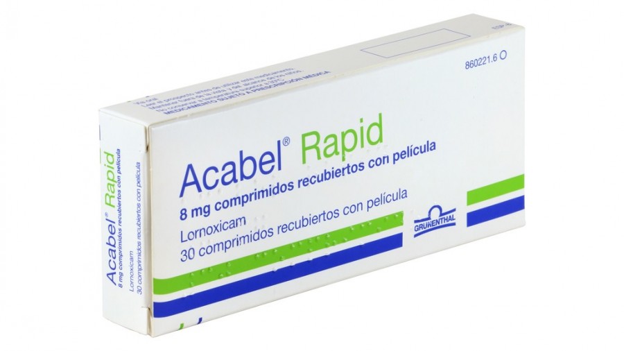 ACABEL RAPID 8 mg COMPRIMIDOS RECUBIERTOS CON PELICULA, 30 comprimidos fotografía del envase.