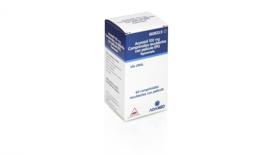 ACOMICIL 100 mg COMPRIMIDOS RECUBIERTOS CON PELICULA EFG, 60 comprimidos (FRASCO) fotografía del envase.