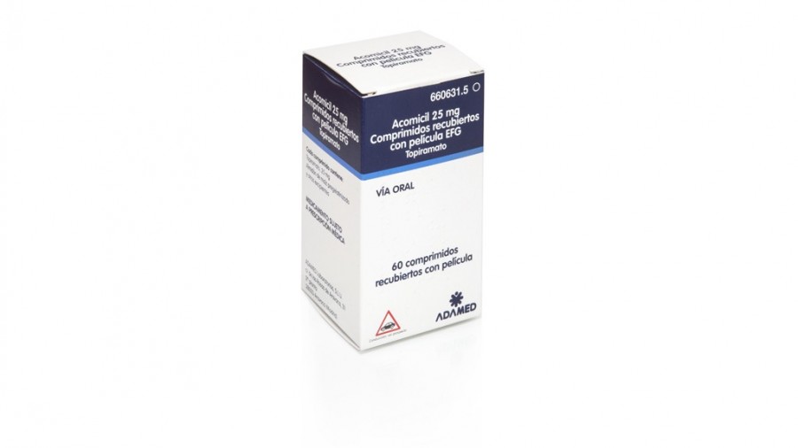 ACOMICIL 25 mg COMPRIMIDOS RECUBIERTOS CON PELICULA EFG, 60 comprimidos (FRASCO) fotografía del envase.
