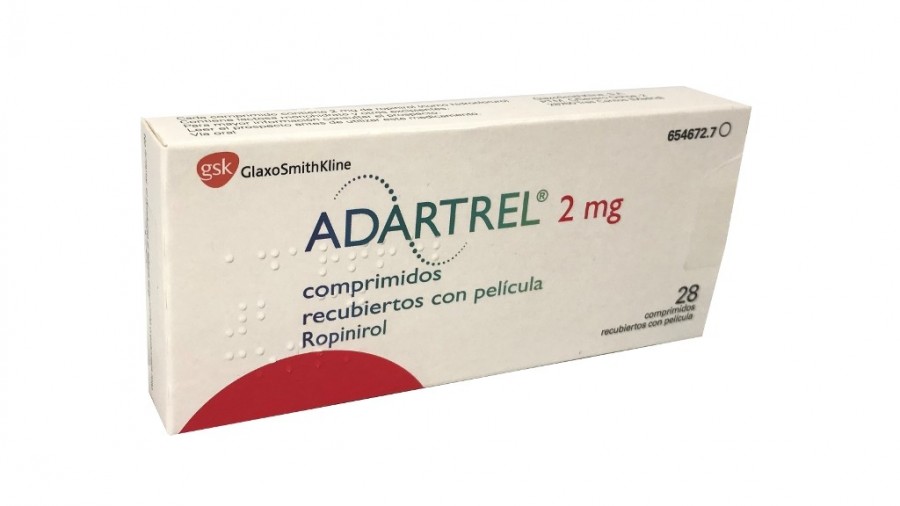 ADARTREL 2 mg COMPRIMIDOS RECUBIERTOS CON PELICULA , 28 comprimidos fotografía del envase.