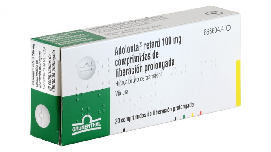 ADOLONTA RETARD 100 mg COMPRIMIDOS DE LIBERACION PROLONGADA, 60 comprimidos fotografía del envase.