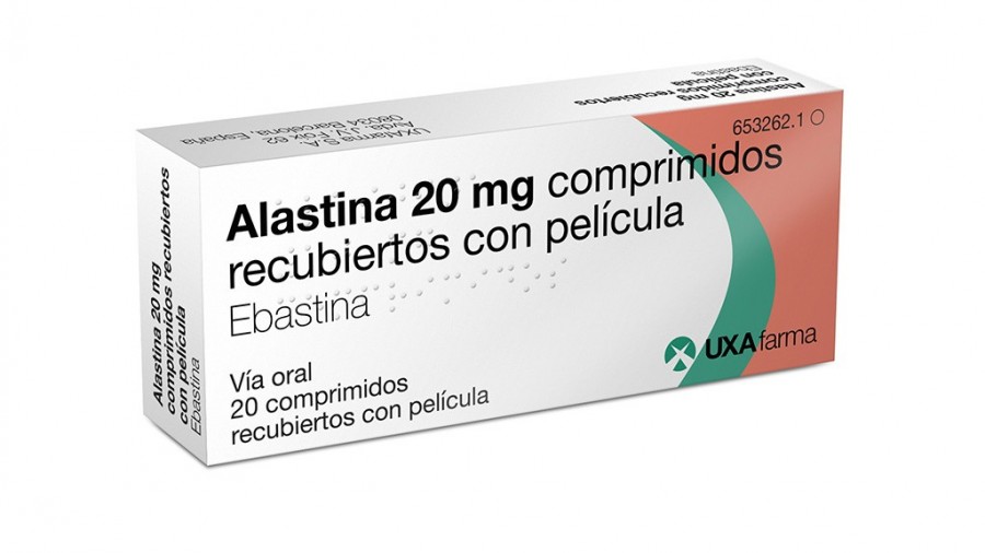 ALASTINA 20 mg COMPRIMIDOS RECUBIERTOS CON PELICULA, 20 comprimidos fotografía del envase.