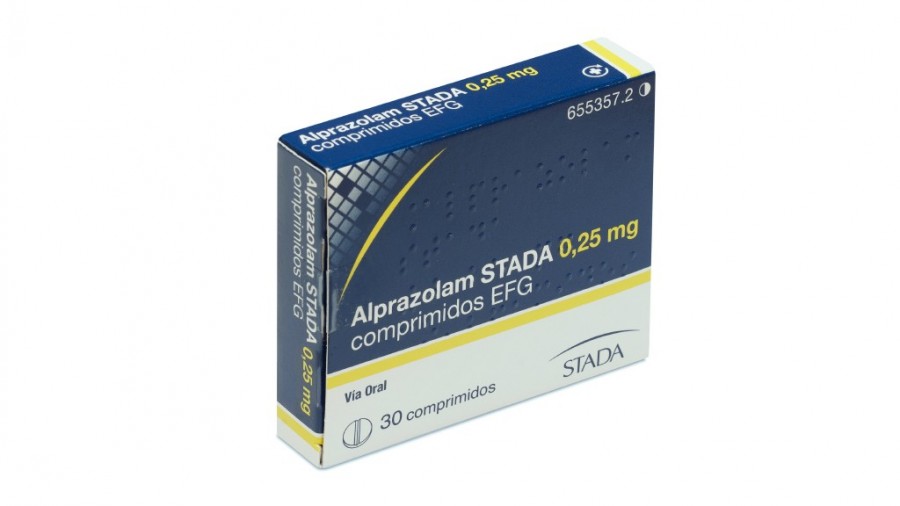ALPRAZOLAM STADA 0,5 mg COMPRIMIDOS EFG, 30 comprimidos fotografía del envase.