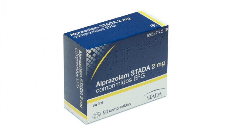 ALPRAZOLAM STADA 2 mg COMPRIMIDOS EFG, 30 comprimidos fotografía del envase.