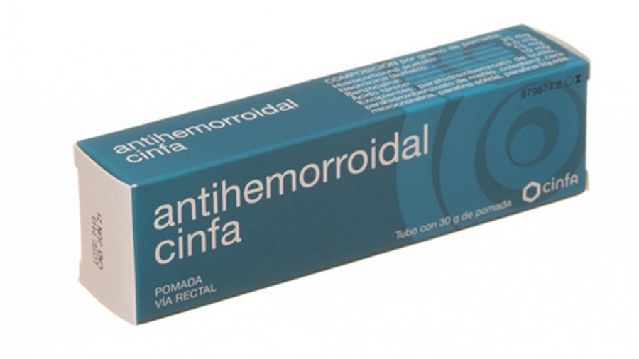 ANTIHEMORROIDAL CINFA POMADA RECTAL, 1 tubo de 30 g fotografía del envase.