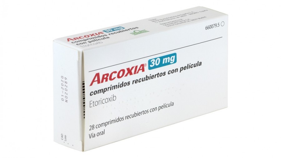 ARCOXIA 30 mg COMPRIMIDOS RECUBIERTOS CON PELICULA, 28 comprimidos fotografía del envase.