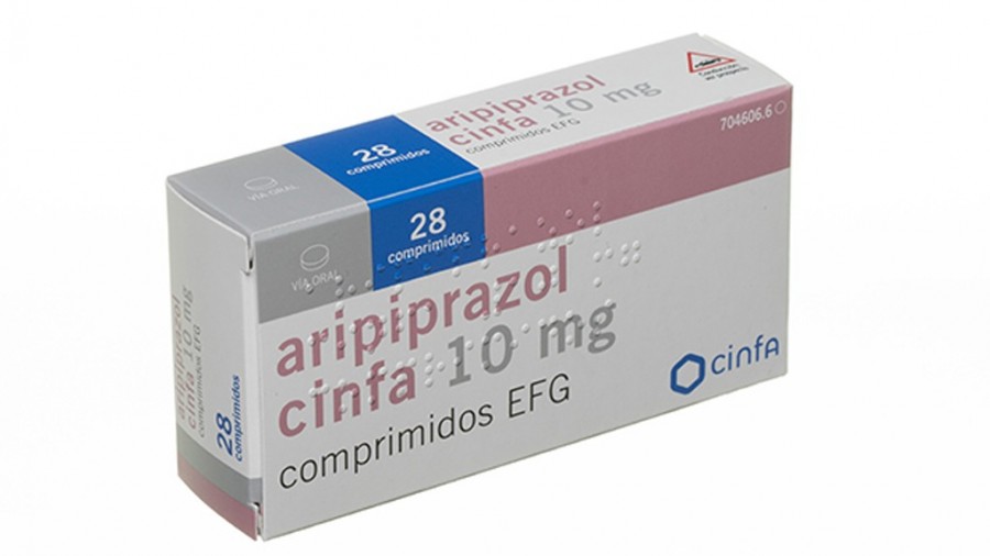 ARIPIPRAZOL CINFA 10 MG COMPRIMIDOS EFG , 28 comprimidos fotografía del envase.