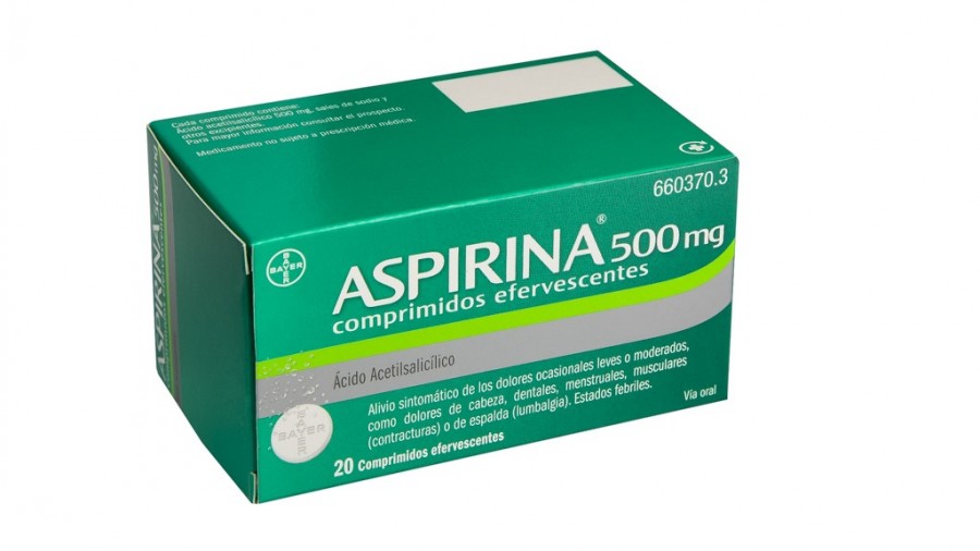 ASPIRINA 500 mg COMPRIMIDOS EFERVESCENTES , 20 comprimidos fotografía del envase.