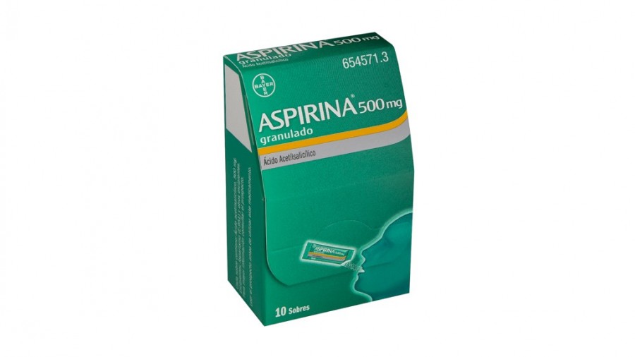 ASPIRINA 500 mg GRANULADO , 10 sobres fotografía del envase.
