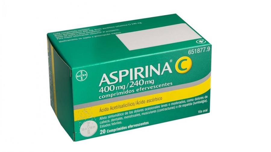 ASPIRINA C 400 mg/240 mg COMPRIMIDOS EFERVESCENTES , 10 comprimidos fotografía del envase.